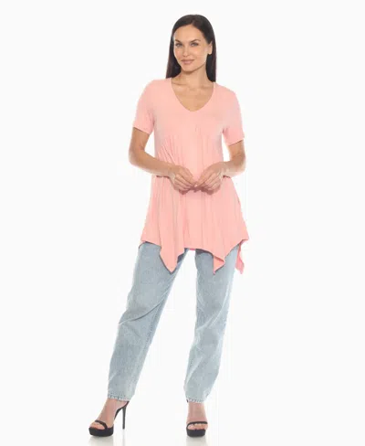 White Mark Women's Shirred Maternity Top In Pink