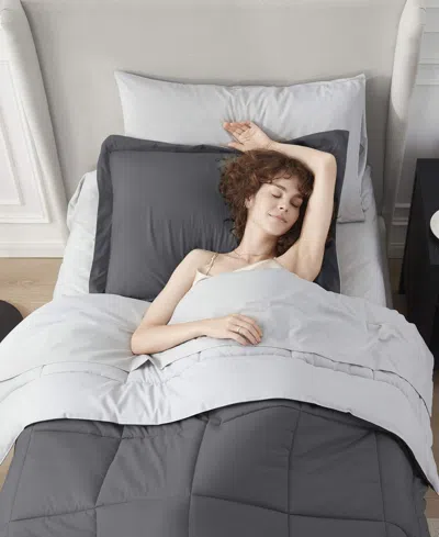 Nestl Luxury Soft Reversible 5-pc. Comforter Set, Twin In Gray