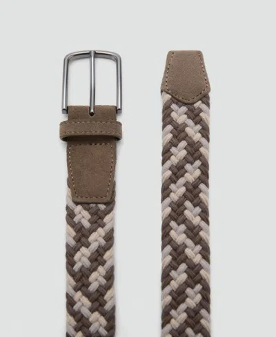 Mango Men's Braided Elastic Colored Belt In Multi