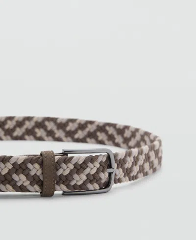 Mango Men's Braided Elastic Colored Belt In Multi