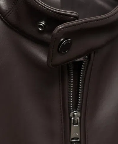 Mango Men's Zip-up Leather-effect Jacket In Brown