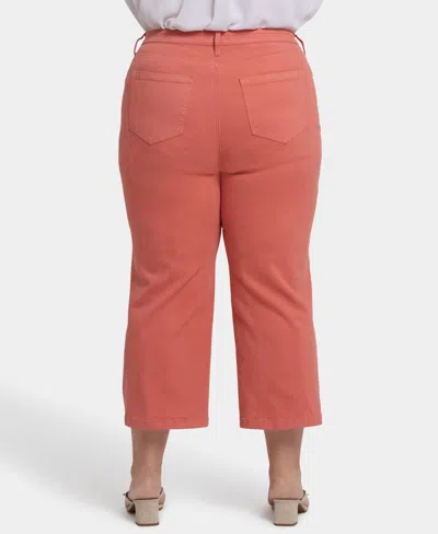 Nydj Coco Relaxed Wide Leg Crop Jeans In Coral Haze In Pink