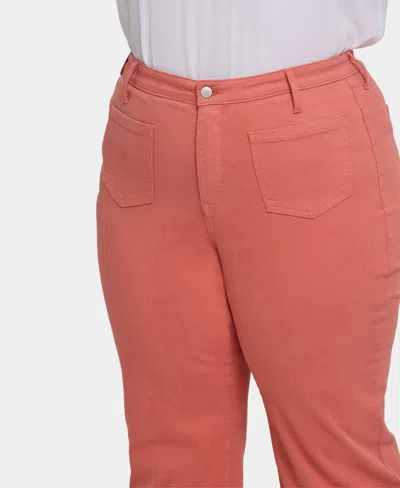 Nydj Coco Relaxed Wide Leg Crop Jeans In Coral Haze In Pink