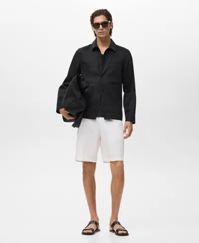 Mango Men's Linen-blend Pockets Jacket In Black