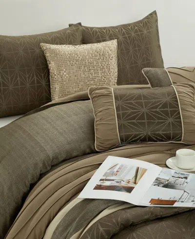 Stratford Park Trinity Geometric 9-pc. Comforter Set, California King In Brown