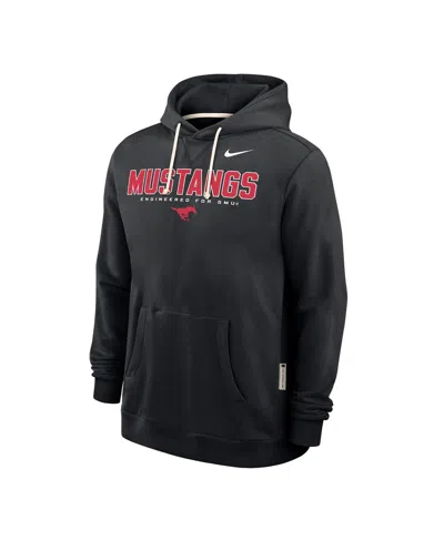 Nike Men's Black Smu Mustangs 2025 Sideline Performance Pullover Hoodie In Black