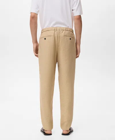 Mango Men's Straight-fit Pleated Pants In Nude
