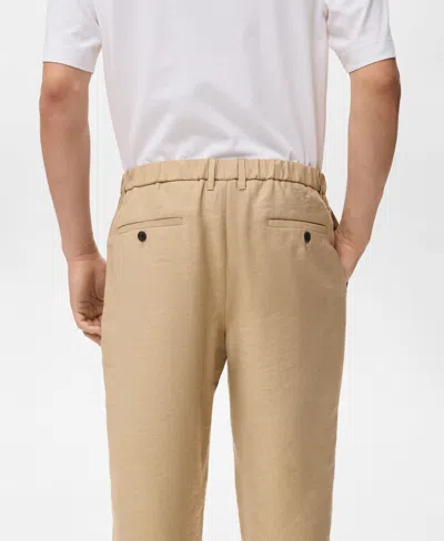 Mango Men's Straight-fit Pleated Pants In Nude