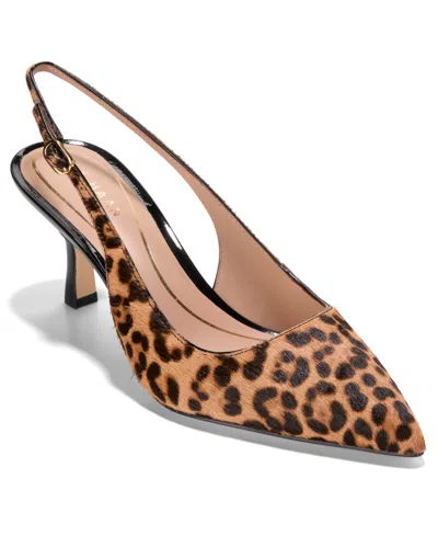 Cole Haan Women's Hansell Animal Print Calf Hair Slingback Pumps In Animal Print