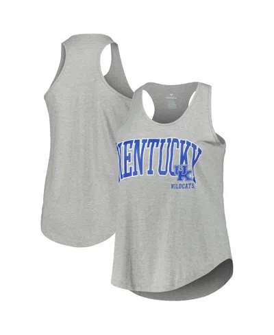 Profile Women's Heather Gray Kentucky Wildcats Arch Logo Racerback Scoop Neck Tank Top In Gray