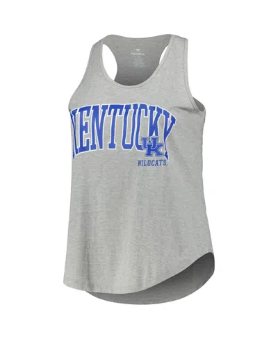 Profile Women's Heather Gray Kentucky Wildcats Arch Logo Racerback Scoop Neck Tank Top In Gray