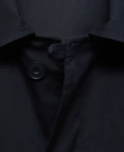 Mango Comfort Stretch Oversize Trench Coat In Blue