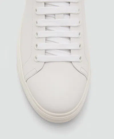 Mango Men's Leather Panel Sneakers In White