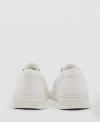 Mango Men's Leather Panel Sneakers In White
