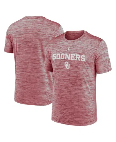 Jordan Men's Crimson Oklahoma Sooners 2025 Sideline Velocity Performance T-shirt In Pink