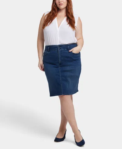 Nydj High Waist Skirt In Blue