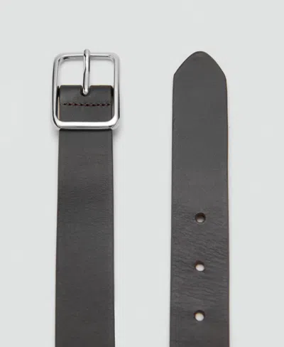 Mango Men's Leather Belt In Black