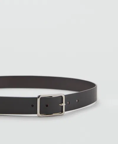 Mango Men's Leather Belt In Black