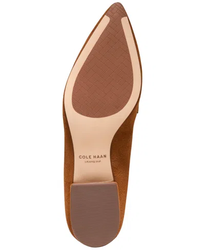Cole Haan Women's Valantina Pointed Toe Block Heel Loafers In Brown