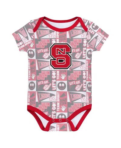 Outerstuff Newborn 3-pack Red Nc State Wolfpack Sunday Comics Bodysuit Set In Multi