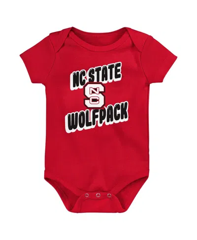 Outerstuff Newborn 3-pack Red Nc State Wolfpack Sunday Comics Bodysuit Set In Multi