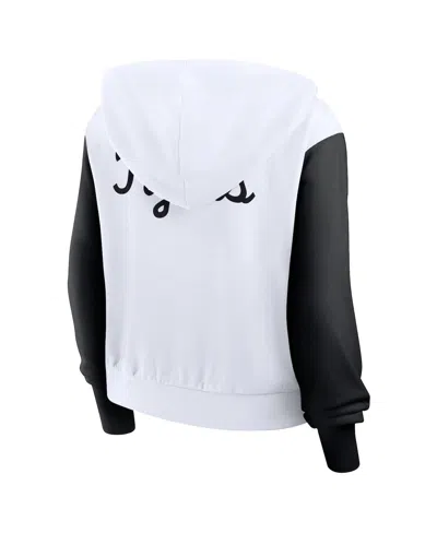 Nike White Michigan State Spartans Cropped Beyond Capability Color-block Script Full-zip Hoodie In White