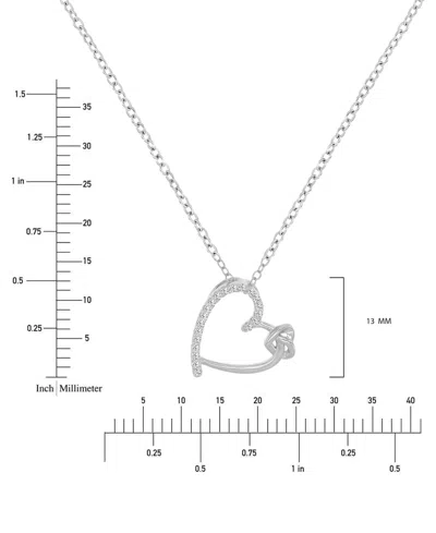 Macy's Cubic Zirconia Double Heart Pendant Necklace In Sterling Silver, 18" (also Available In 14k Gold And In Silver