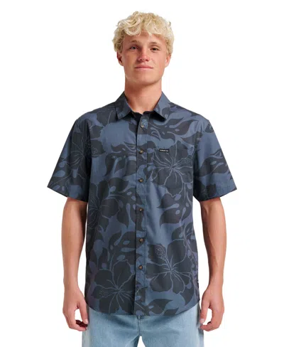 Quiksilver Men's Oceanview Classic Short Sleeve Shirt In Blue