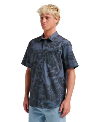 Quiksilver Men's Oceanview Classic Short Sleeve Shirt In Blue