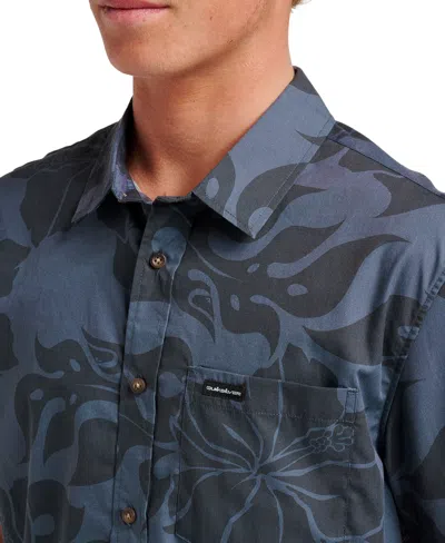 Quiksilver Men's Oceanview Classic Short Sleeve Shirt In Blue