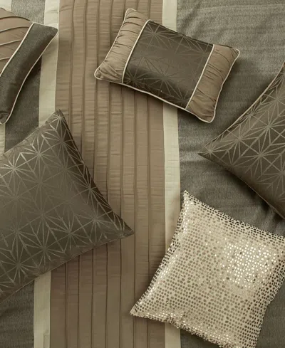 Stratford Park Trinity Geometric 9-pc. Comforter Set, Queen In Brown