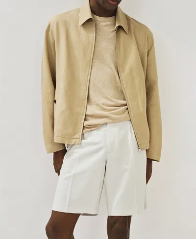 Mango Men's Zipper Linen Jacket In Neutral