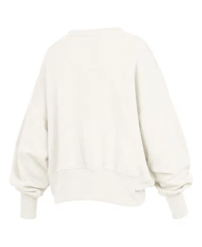 Pressbox Cream Arkansas Razorbacks Chelsea Oversized Pullover Sweatshirt In White