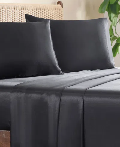 Jessica Simpson Silky Satin 3-pc. Sheet Set, Twin In Black