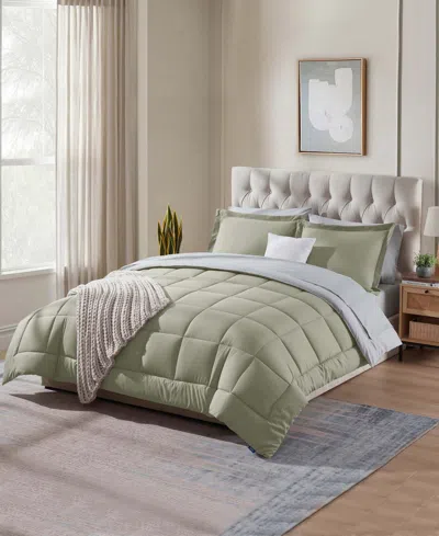 Nestl Luxury Soft Reversible 7-pc. Comforter Set, King In Green