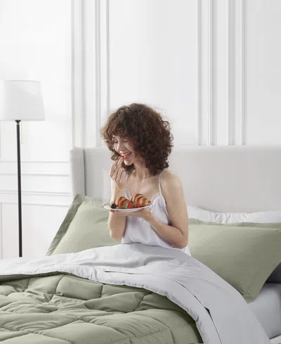 Nestl Luxury Soft Reversible 7-pc. Comforter Set, King In Green