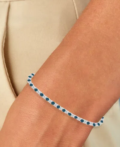 Macy's Round-cut Cubic Zirconia Bracelet In Sterling Silver In Metallic