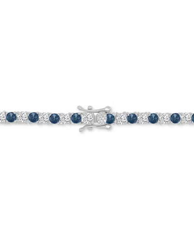 Macy's Round-cut Cubic Zirconia Bracelet In Sterling Silver In Metallic