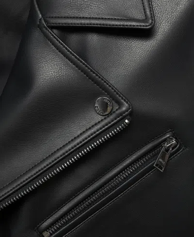 Mango Men's Leather-effect Biker Jacket In Black