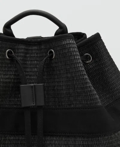 Mango Men's Lace-up Sack Backpack In Black