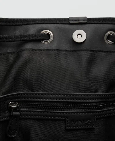 Mango Men's Lace-up Sack Backpack In Black