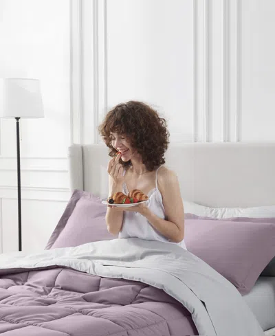 Nestl Luxury Soft Reversible 7-pc. Comforter Set, King In Purple