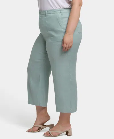 Nydj Wide Leg Capri Pants In Green