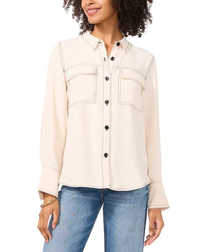 Vince Camuto Button Up Blouse In White