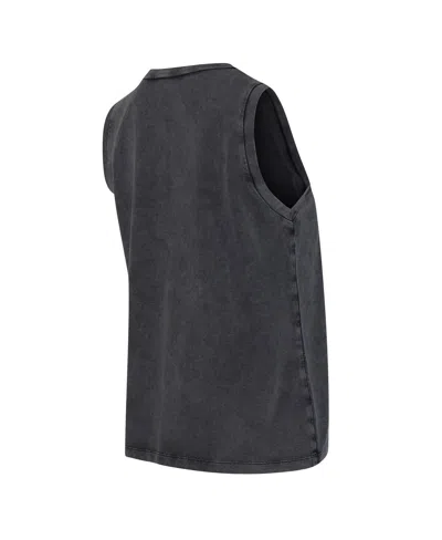 Concepts Sport Women's Charcoal Michigan Wolverines Distressed Market French Terry Tank Top In Gray