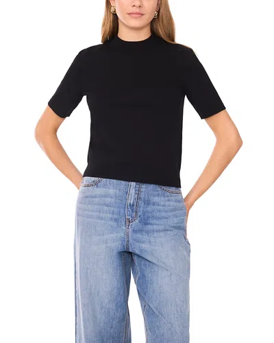 1.state Saddle Short Sleeve Crewneck Sweater In Black