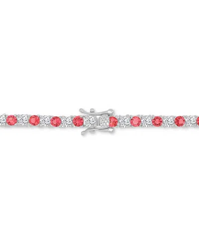 Macy's Round-cut Cubic Zirconia Bracelet In Sterling Silver In Multi