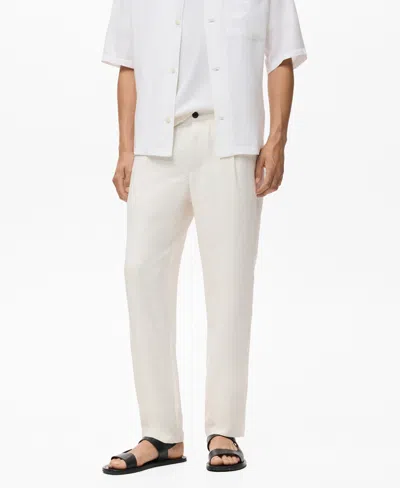 Mango Men's Straight-fit Pleated Pants In White