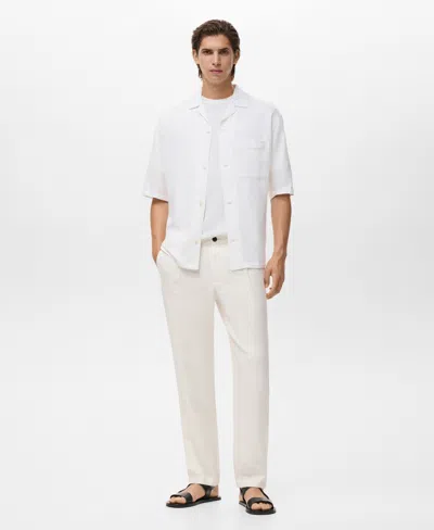 Mango Men's Straight-fit Pleated Pants In White