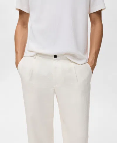 Mango Men's Straight-fit Pleated Pants In White